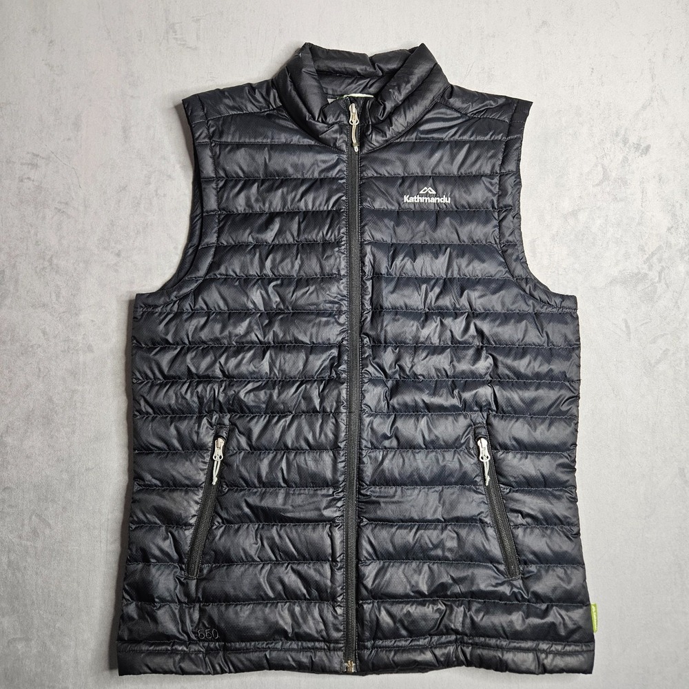 Kathmandu‎ Vest Mens Medium Black Duckdown 500 Fill Full Zip Puffer Pockets